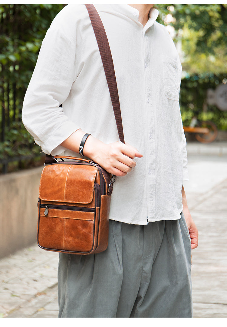 Men Genuine Leather Small Crossbody Bags